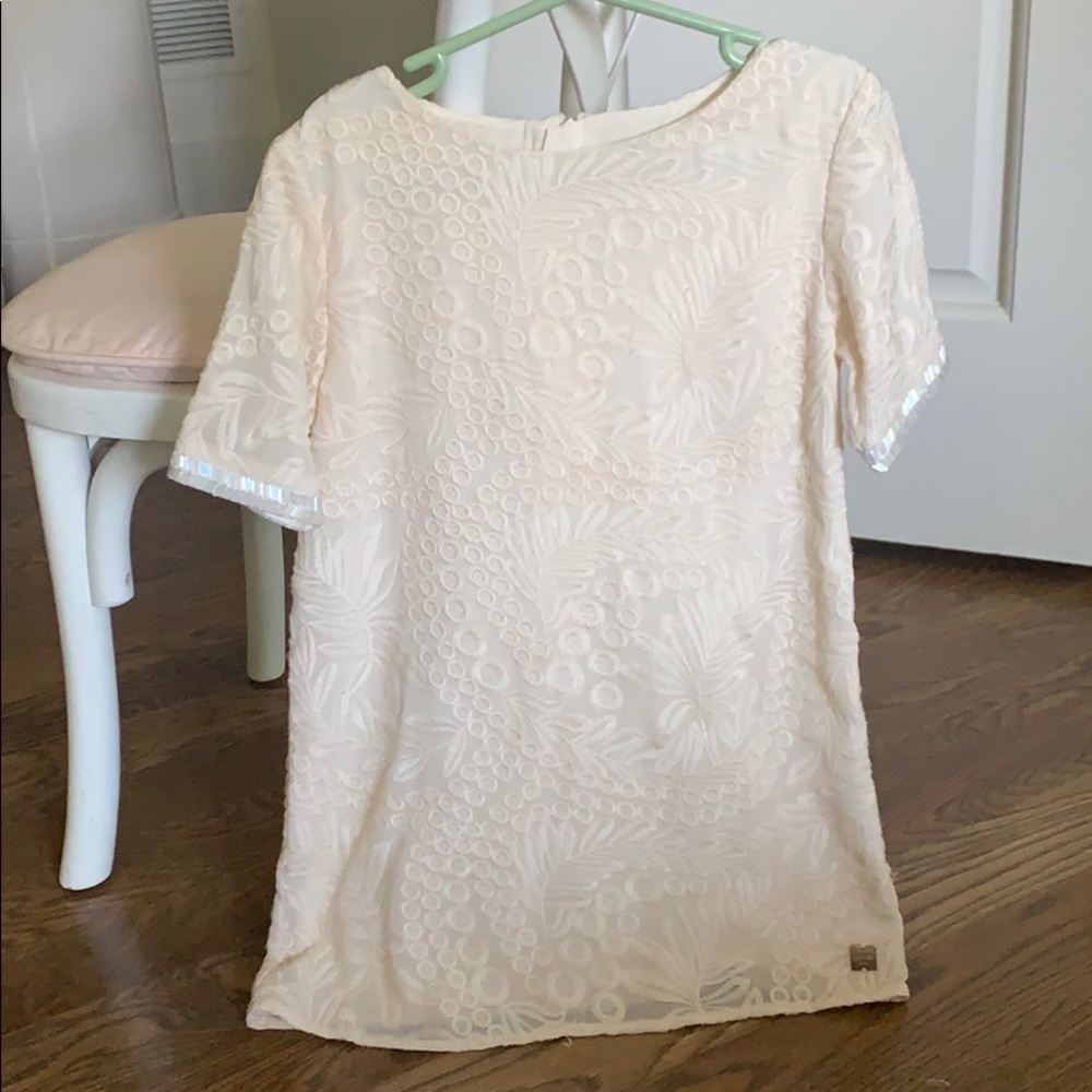 Carrement Beau dress with chevron beaded sleeve